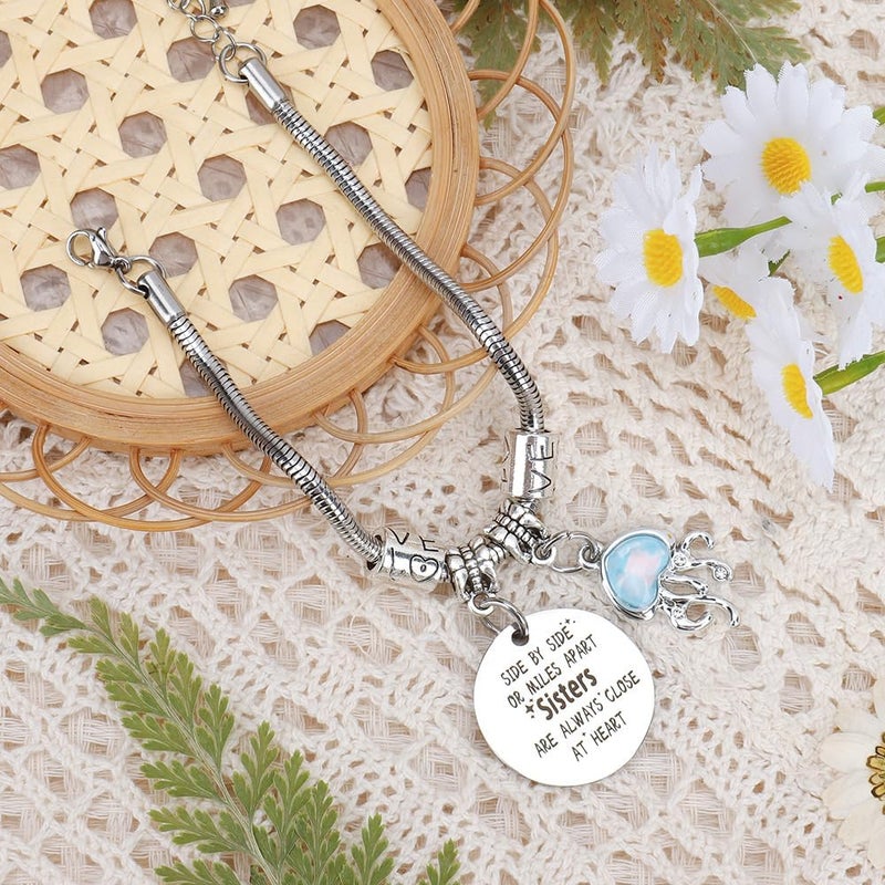 EGHTvmok Sister Birthday Gifts Christmas Mothers Day Sisters Graduation Valentines Bracelet Sunflower,Butterfly,Elephant - Image 5